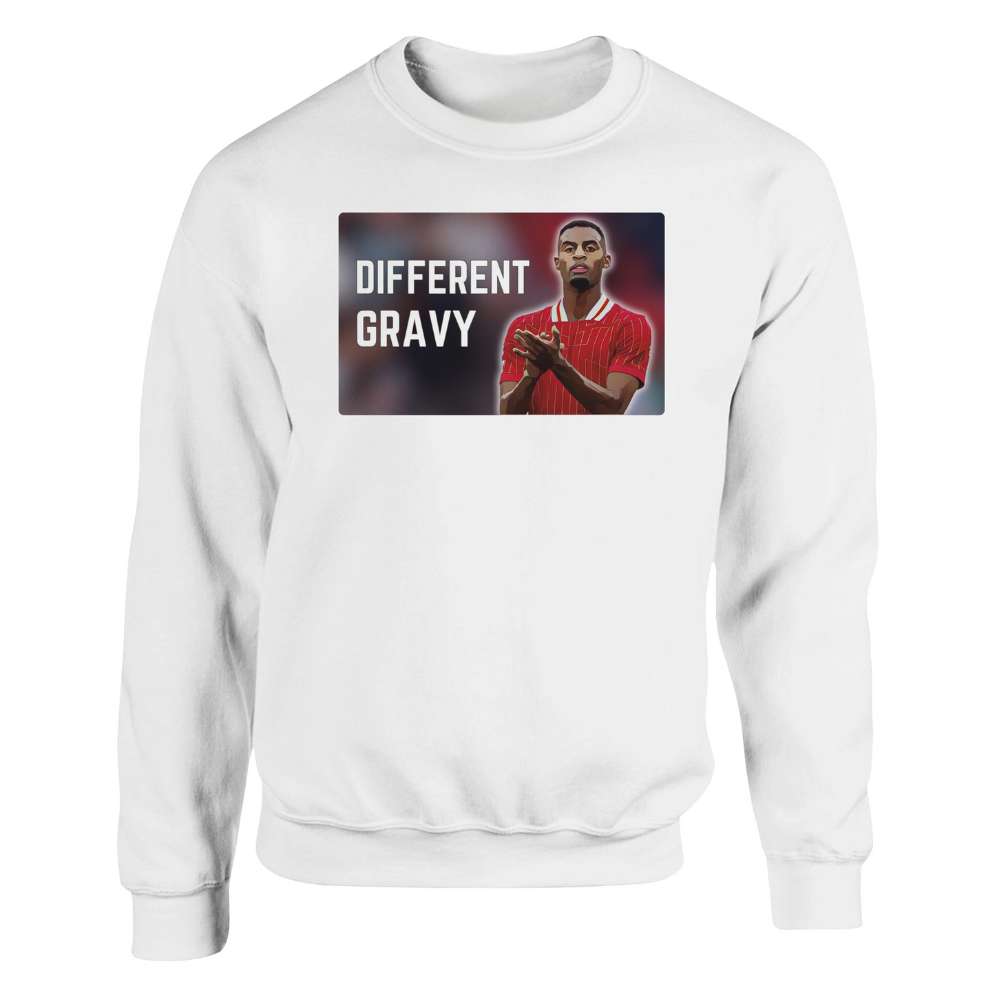 different gravy white sweatshirt